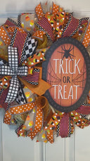 Candy Corn Halloween Wreath: Elegant Trick or Treat Door Decor