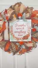 Pumpkin Spice Fall Wreath: Farmhouse Autumn Decor