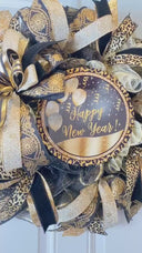 Elegant New Years Wreath, Happy New Year Party Decor, Wreath for front door, New Years Party Decor, Double Door