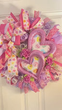 Candy Heart Valentine Wreath: Pastel Colors, Conversation Hearts