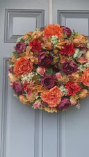 Fall Peony and Hydrangea Wreath: Farmhouse Autumn Decor