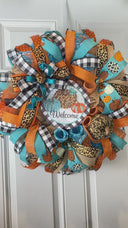 Leopard Pumpkin Fall Wreath