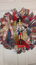 Nutcracker Wreath, Christmas Wreath, Nutcracker Decor, deco mesh wreath, Winter wreath