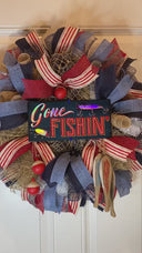 Fishing Wreath, Sports Decor, Gift for Dad