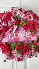 Elegant Valentine Wreath - Romantic Door Decor for Lovebirds