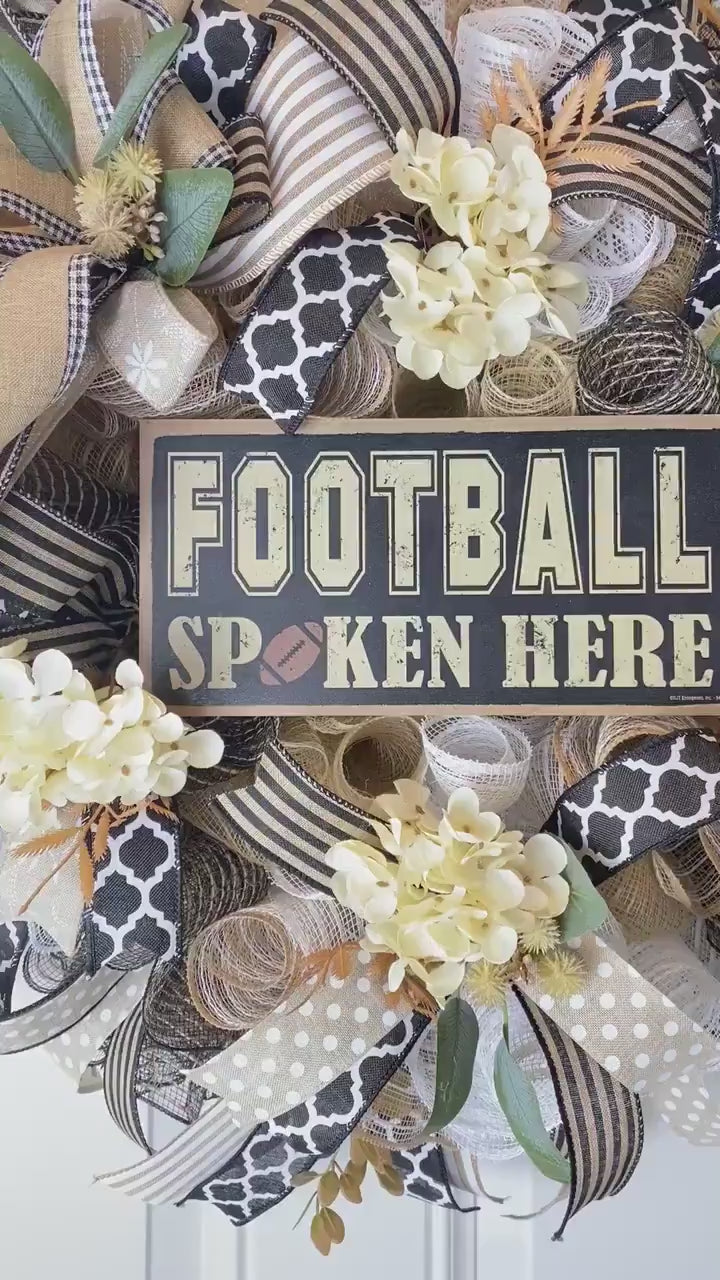 Fall Football Hydrangea Wreath, Farmhouse Wreath for Every Season, Autumn Decor