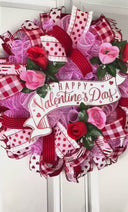 Elegant Valentine Wreath: Rose Decor, Romantic Gift