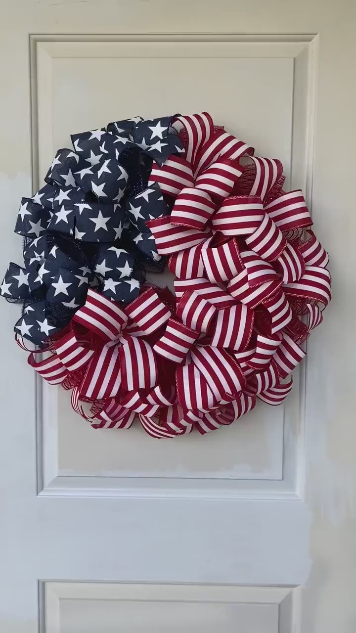 American Flag Wreath: Patriotic Stars & Stripes Decor