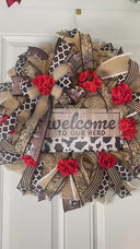 Everyday Cow Wreath Front Door, Welcome to our Herd, Farmhouse Wreath for Every Season