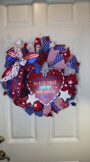 Patriotic Wreath: Deluxe 4th of July Red White Blue Decor