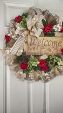 Everyday Wreath Front Door, Rose Wreath, Farmhouse Wreath for Every Season, Spring Wreath, Summer Deco Mesh, color options available