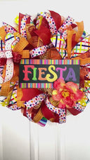 Fiesta Wreath, Cinco de Maya, Party Decor, Summer Deco Mesh