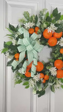 Florida Citrus Wreath: Summer Orange Door Decor