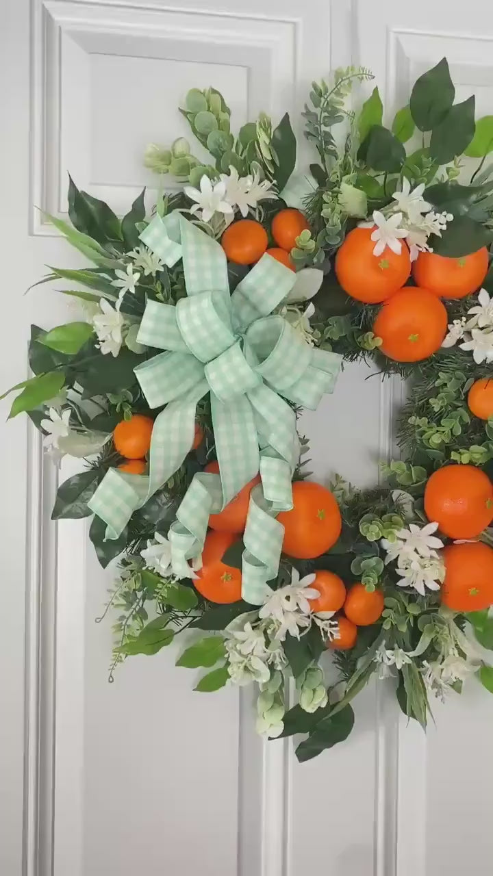 Florida Citrus Wreath: Summer Orange Door Decor