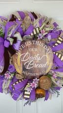 XL Everyday Wreath, Christian Wreath, Daily Bread, Farmhouse All Season Wreath, Spring Wreath, Summer Deco Mesh