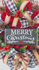 Pomegranate Christmas Wreath: Buffalo Plaid Farmhouse Winter Decor