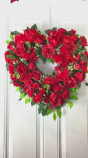 Floral Heart Wreath, Valentine Rose Heart, Romantic Gift